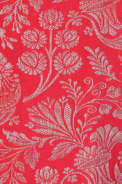 Image of Kanchipattu Red Brocade Saree