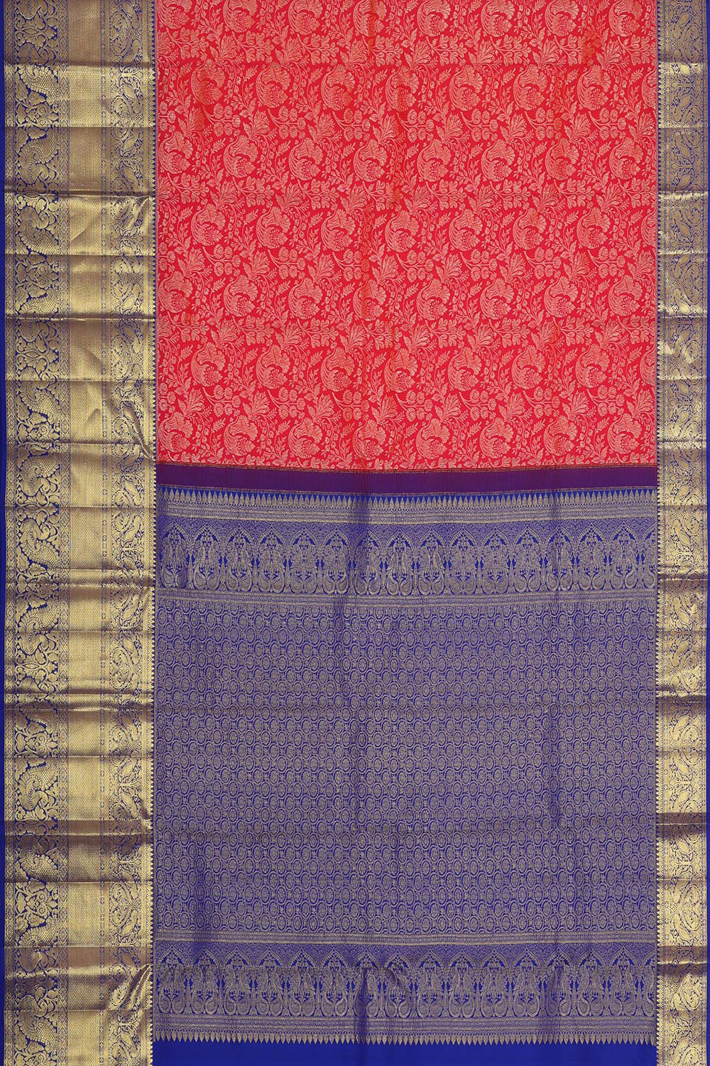 Image of Kanchipattu Red Brocade Saree
