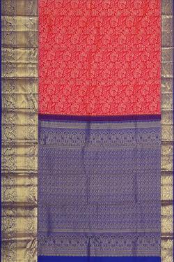 Image of Kanchipattu Red Brocade Saree