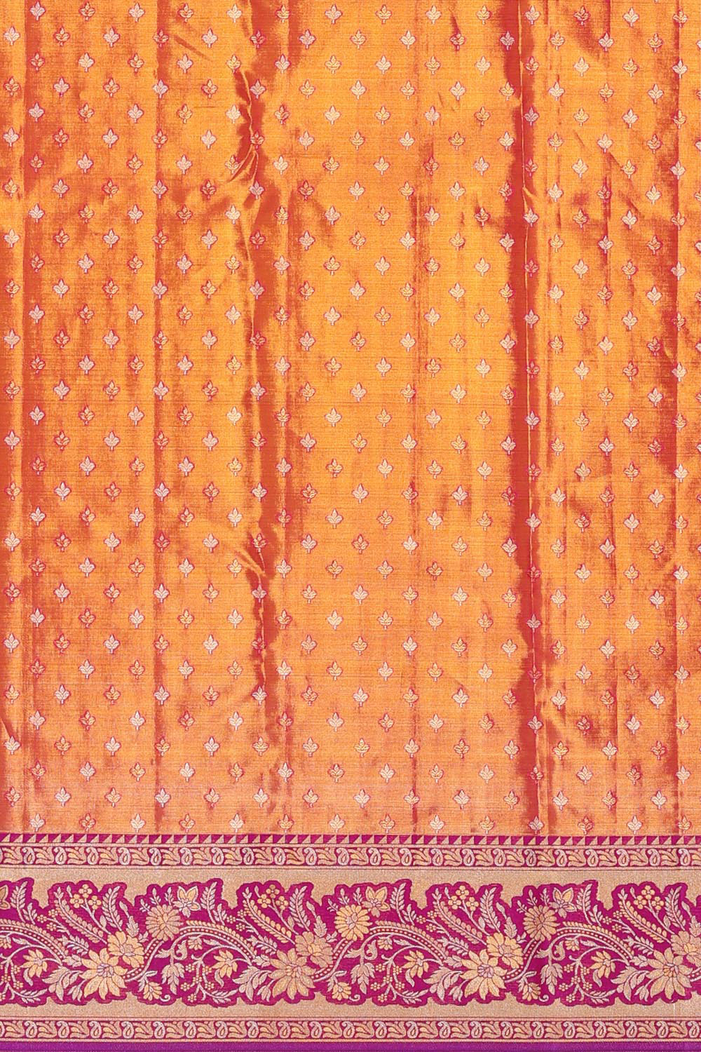 Kanchipattu Golden Pink Tissue Brocade Saree