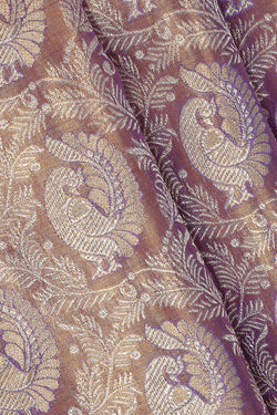 Image of Kanchipattu Golden Purple Tissue Brocade Saree