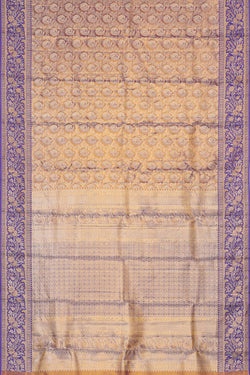 Image of Kanchipattu Golden Purple Tissue Brocade Saree