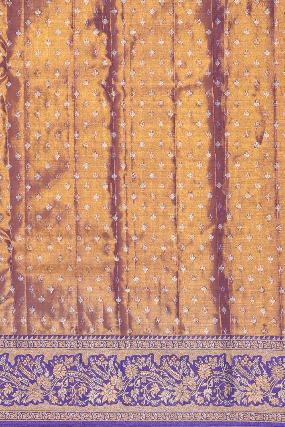 Kanchipattu Golden Purple Tissue Brocade Saree