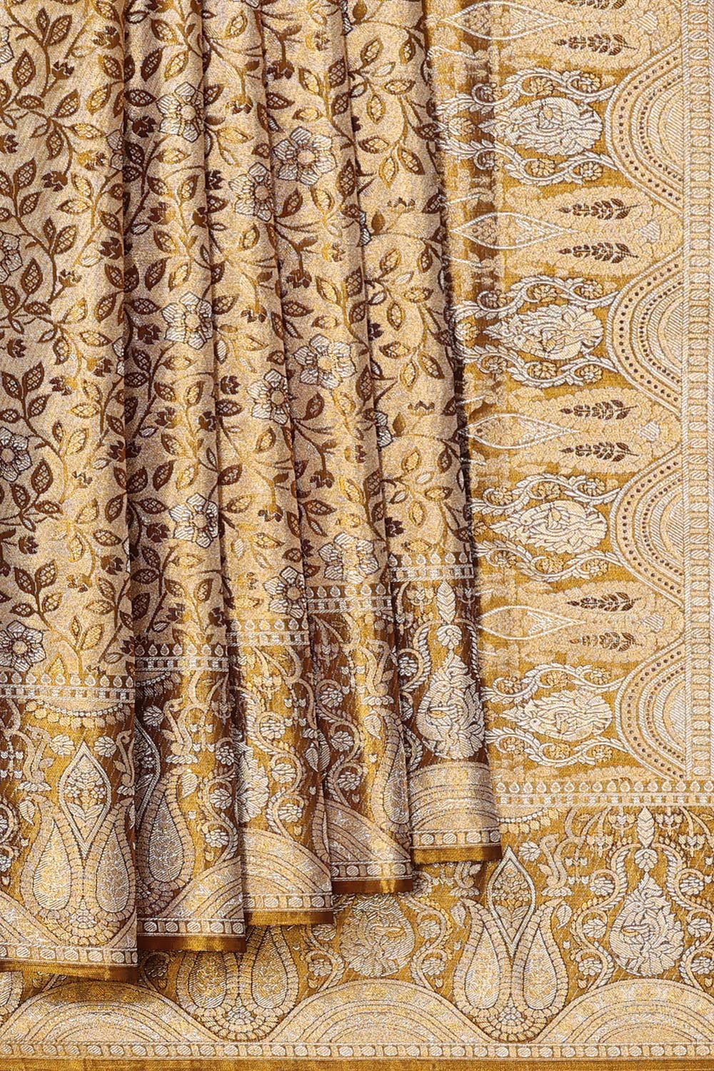 Kanchipattu Gold Tissue Brocade Saree