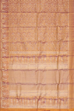 Image of Kanchipattu Golden Brown Tissue Brocade Saree