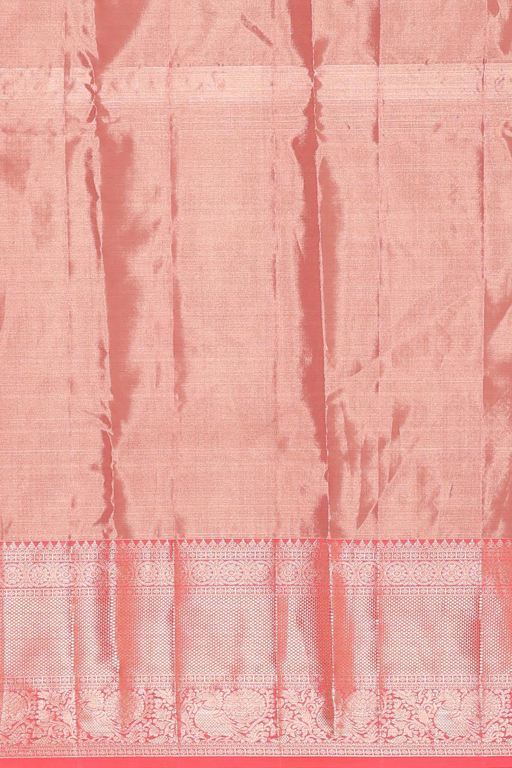 Kanchipattu Peach Pink Tissue Brocade Saree