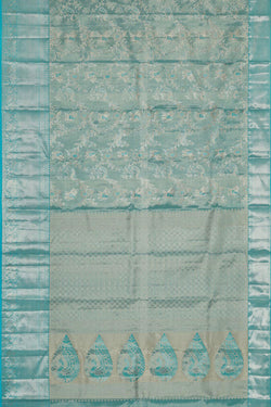 Image of Kanchipattu Sky Blue Tissue Brocade Saree