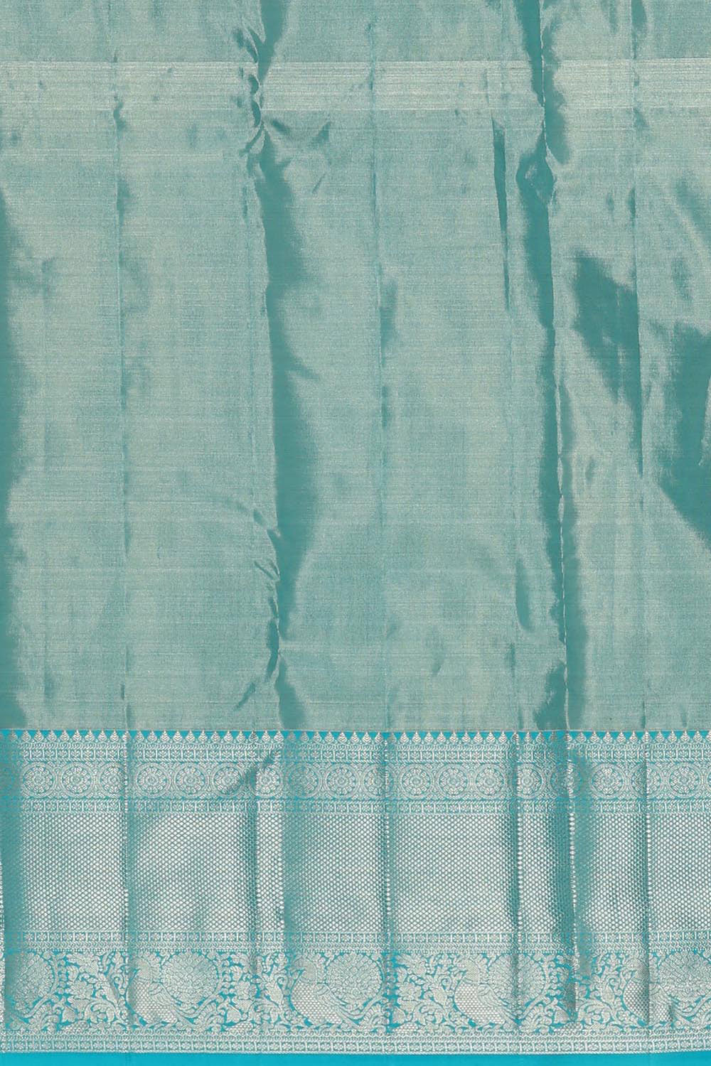 Kanchipattu Sky Blue Tissue Brocade Saree