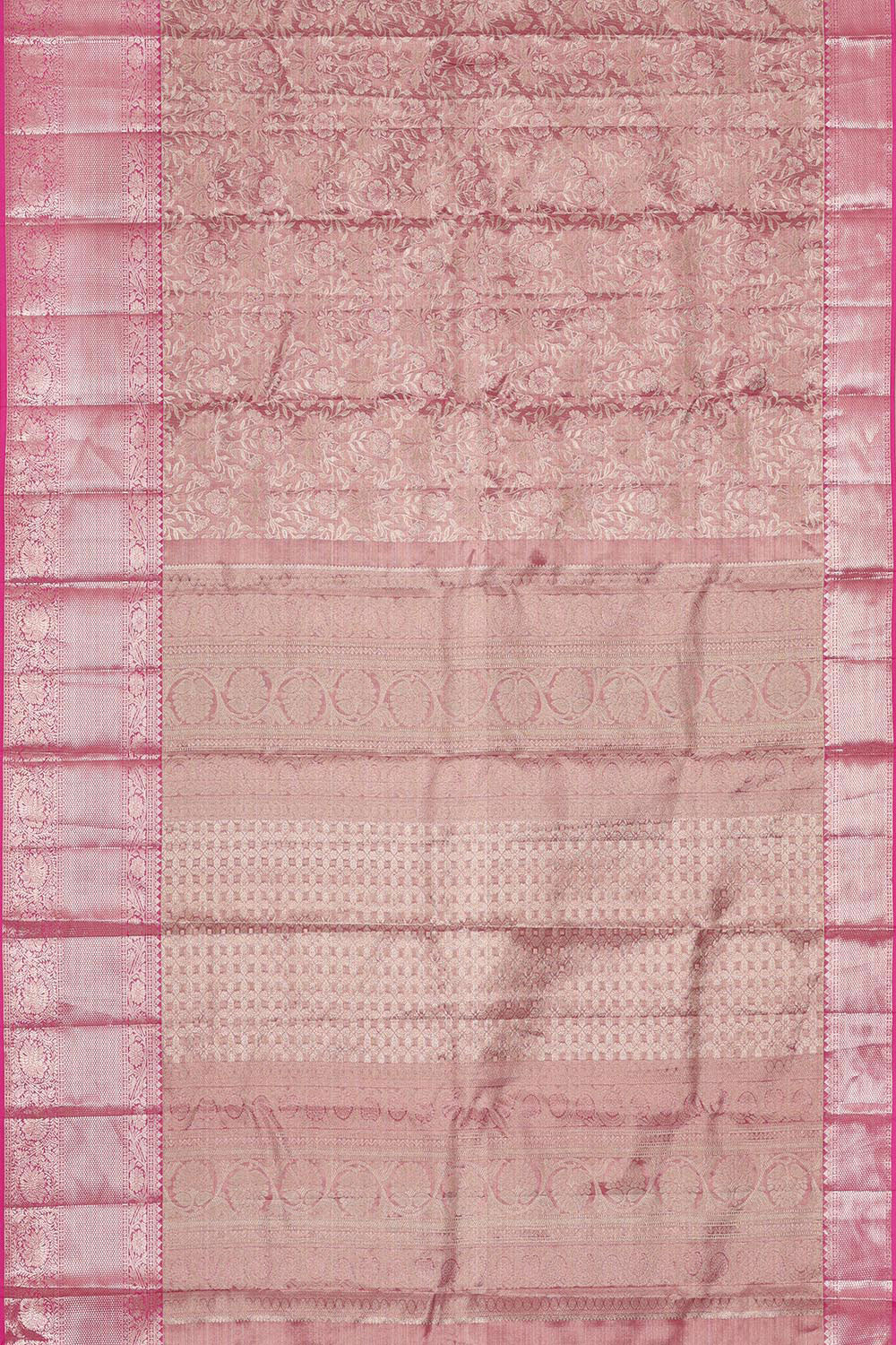 Kanchipattu Onion Pink Tissue Brocade Saree