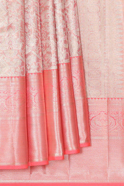 Image of Kanchipattu Peach Tissue Brocade Saree