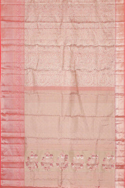 Image of Kanchipattu Peach Tissue Brocade Saree