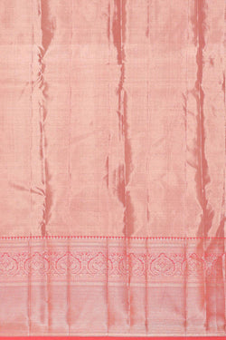 Image of Kanchipattu Peach Tissue Brocade Saree