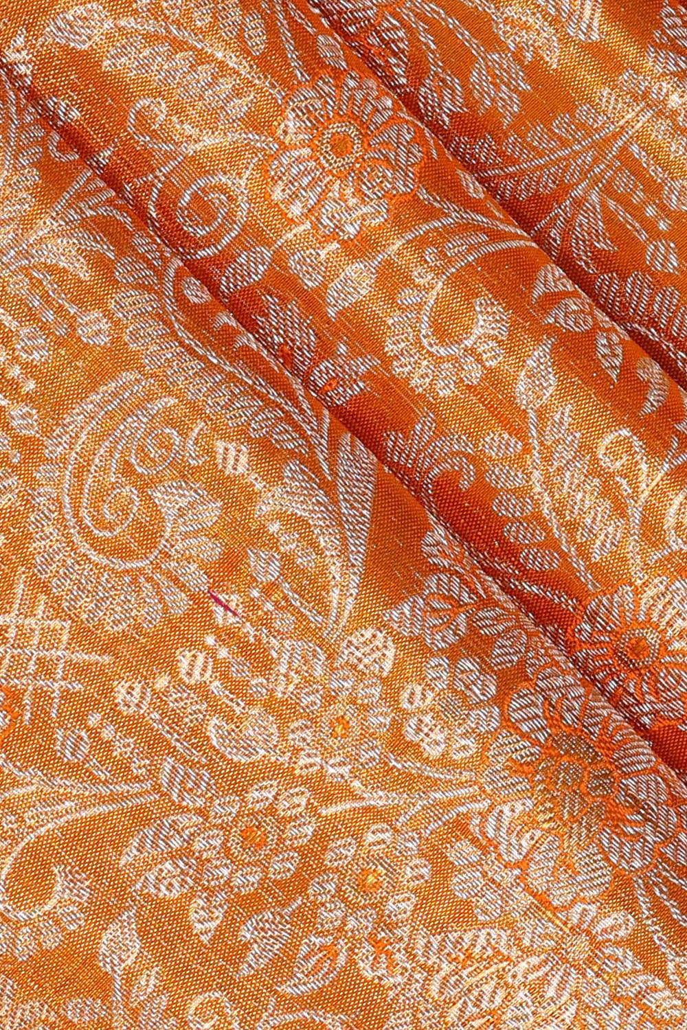 Kanchipattu Mustard Yellow Tissue Brocade Saree