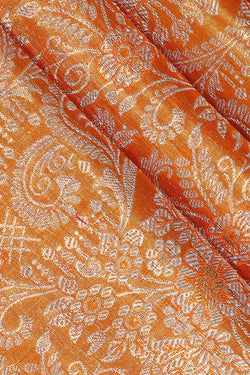 Image of Kanchipattu Mustard Yellow Tissue Brocade Saree