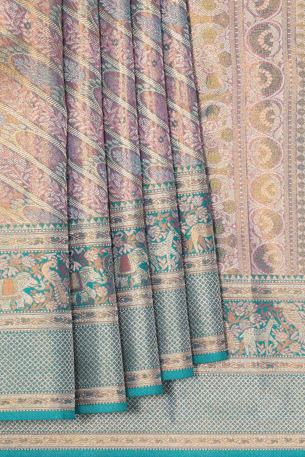 Kanchipattu Lavender Tissue Brocade Saree