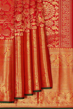 Image of Kanchipattu Red Brocade Saree