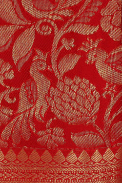 Image of Kanchipattu Red Brocade Saree