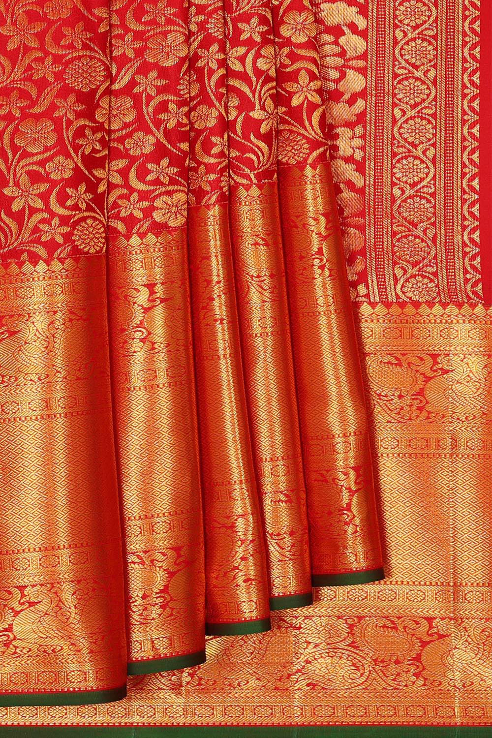 Kanchipattu Red Brocade Saree