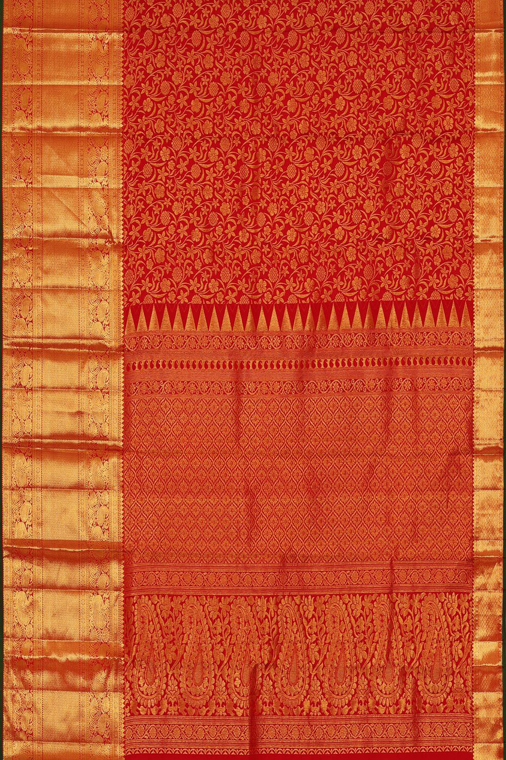 Kanchipattu Red Brocade Saree