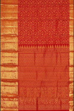 Image of Kanchipattu Red Brocade Saree