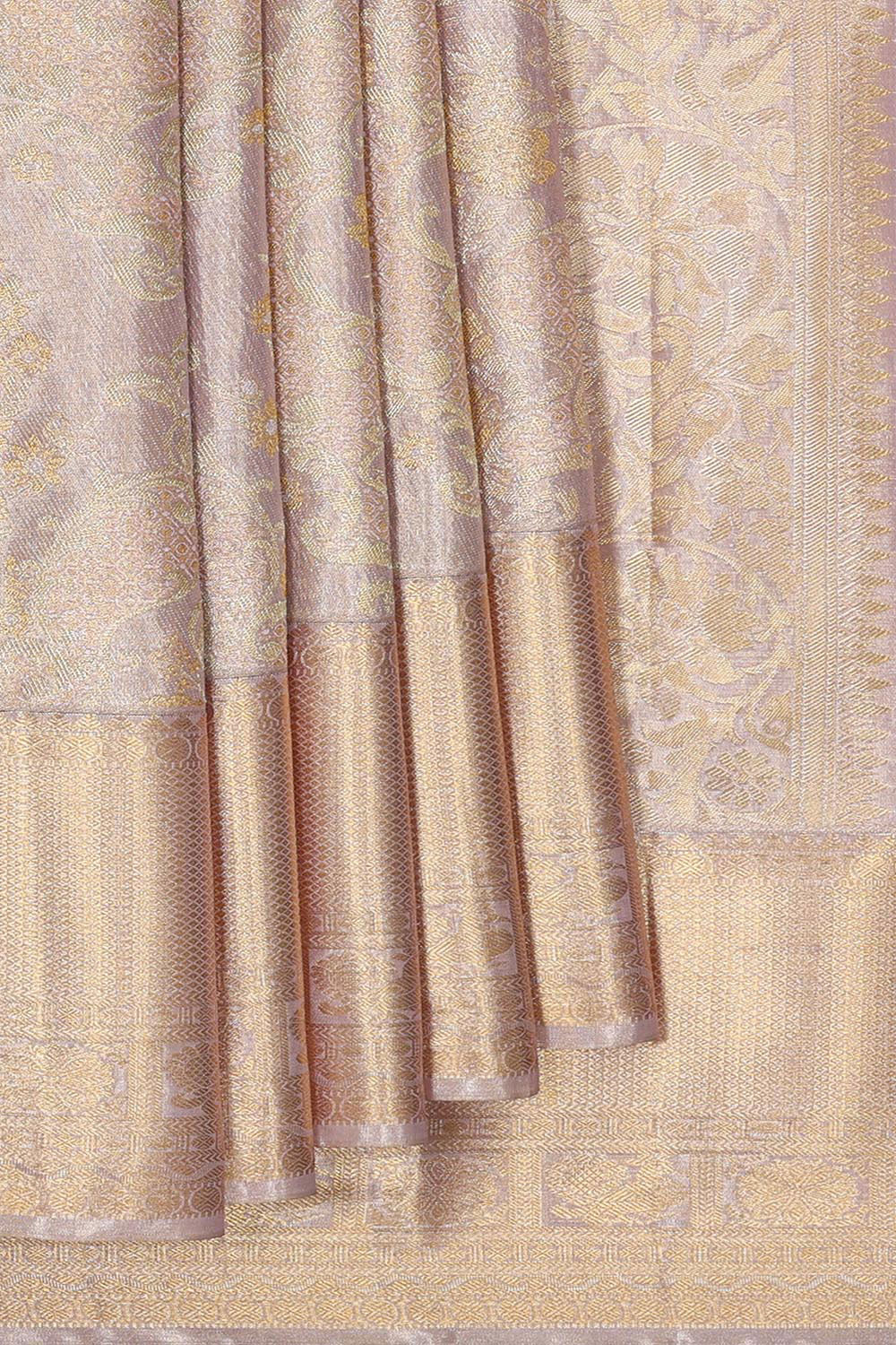 Image of Kanchipattu Mauve Tissue Brocade Saree