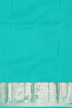 Image of Kanchipattu Turquoise Blue Brocade Saree