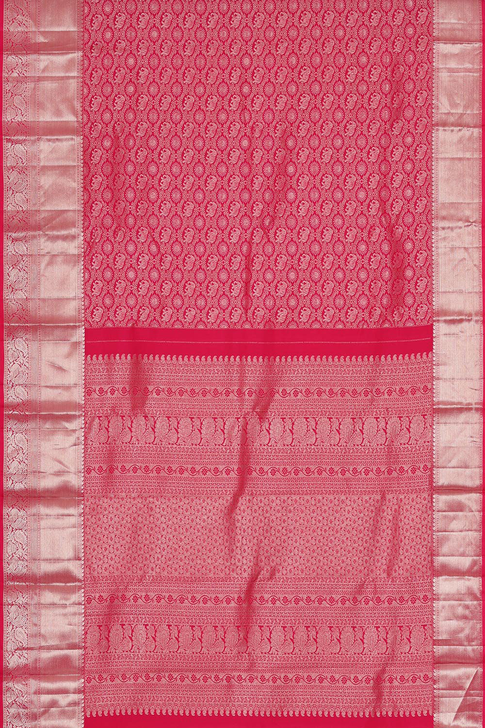 Image of Kanchipattu Rani Pink Brocade Saree