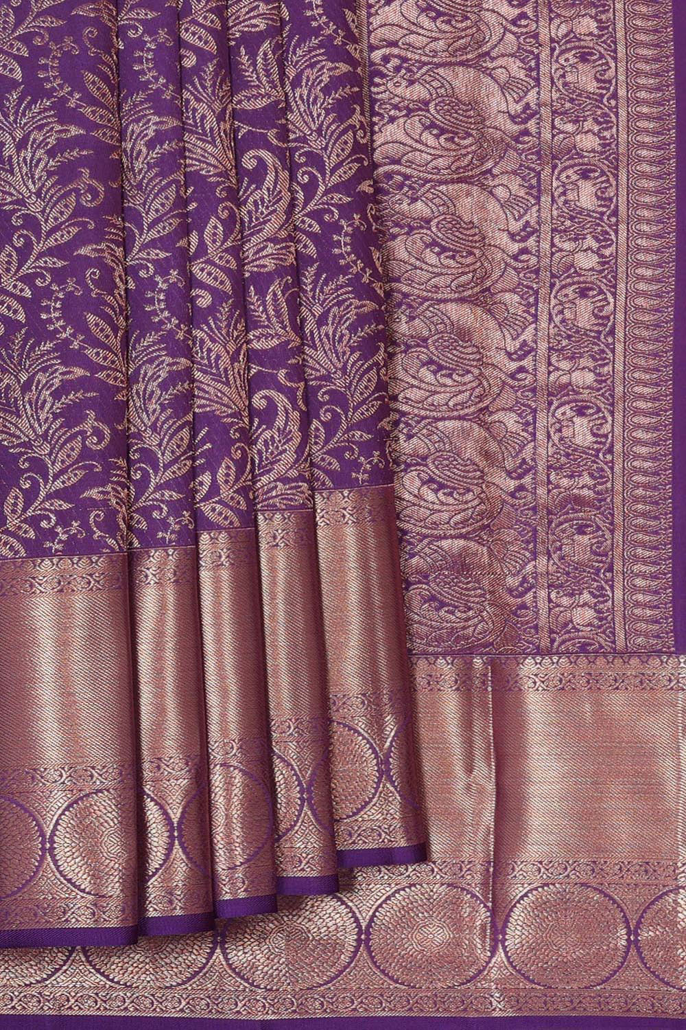 Kanchipattu Violet Brocade Saree