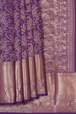 Image of Kanchipattu Violet Brocade Saree