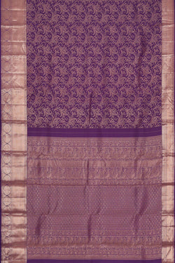 Image of Kanchipattu Violet Brocade Saree