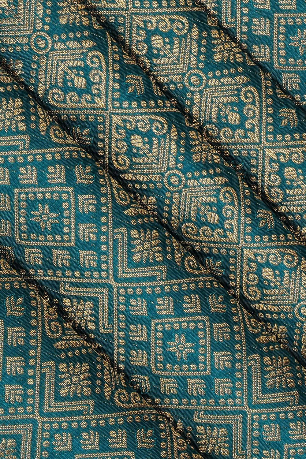 Kanchipattu Peacock Green Brocade Saree