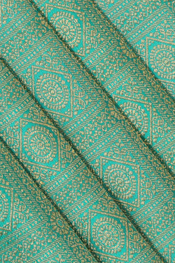 Image of Kanchipattu Turquoise Blue Brocade Saree