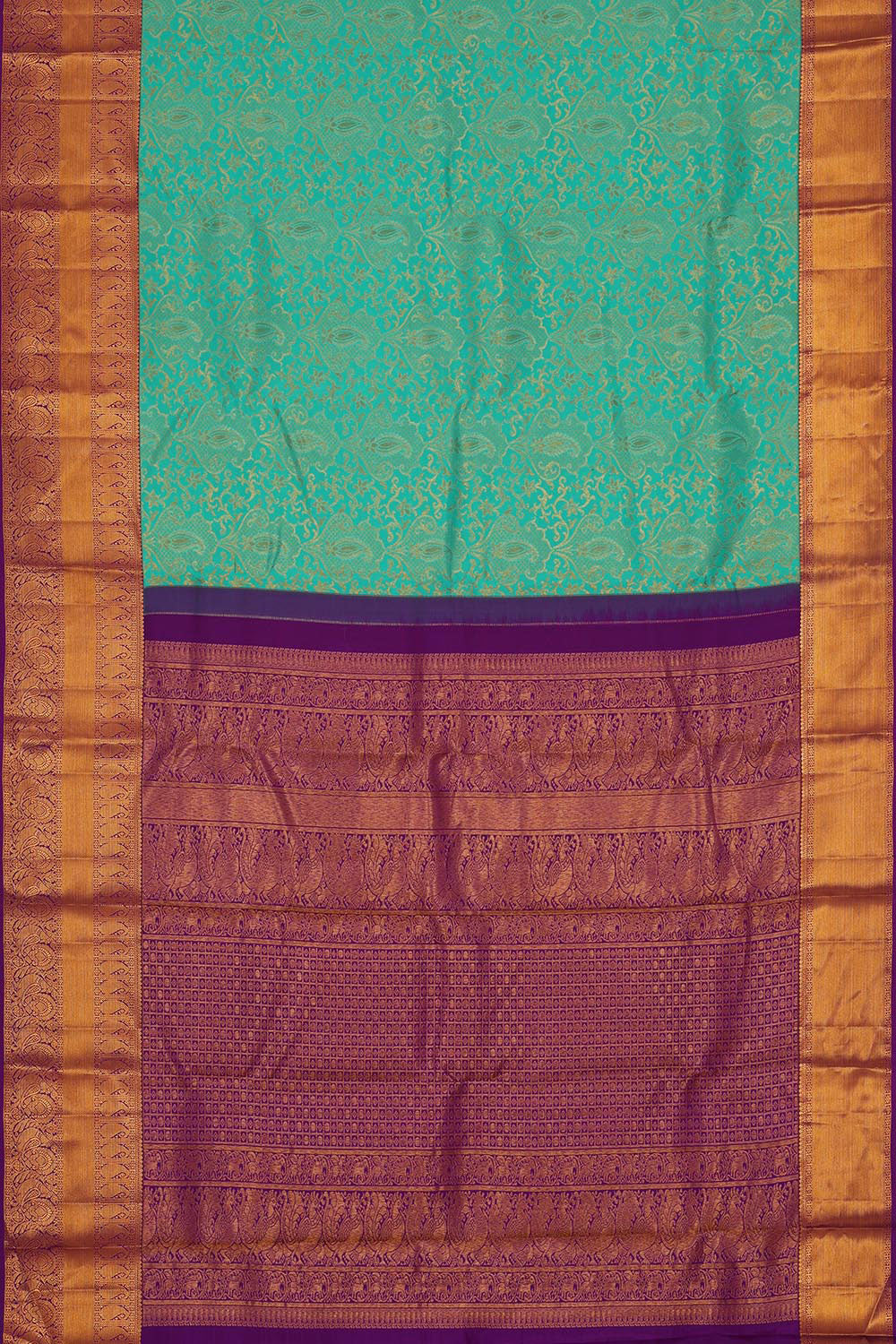 Kanchipattu Sea Green Brocade Saree