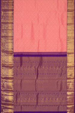 Image of Kanchipattu Peach Pink Brocade Saree