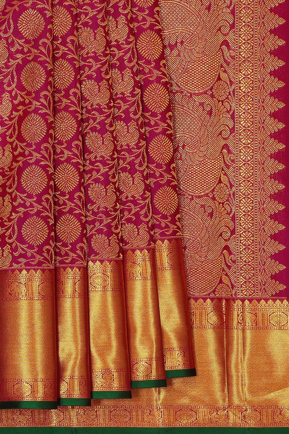 Kanchipattu Magenta Brocade Saree