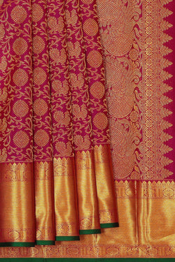 Image of Kanchipattu Magenta Brocade Saree