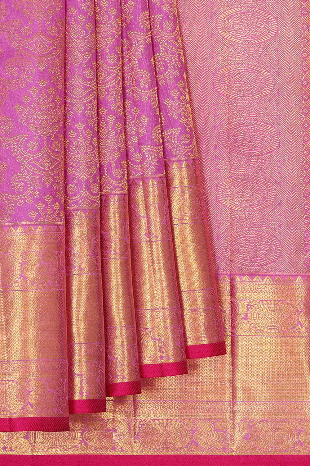 Kanchipattu Lavender Pink Brocade Saree