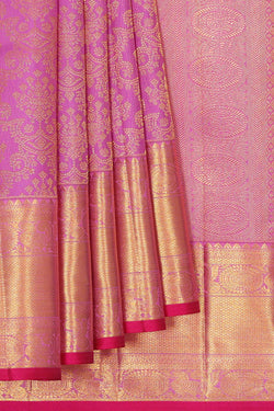 Image of Kanchipattu Lavender Pink Brocade Saree