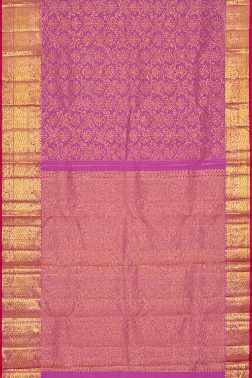 Kanchipattu Lavender Pink Brocade Saree