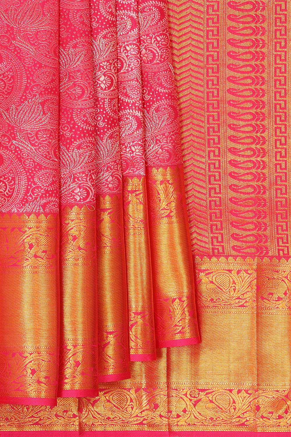 Kanchipattu Pink Brocade Saree