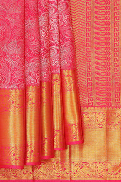 Image of Kanchipattu Pink Brocade Saree