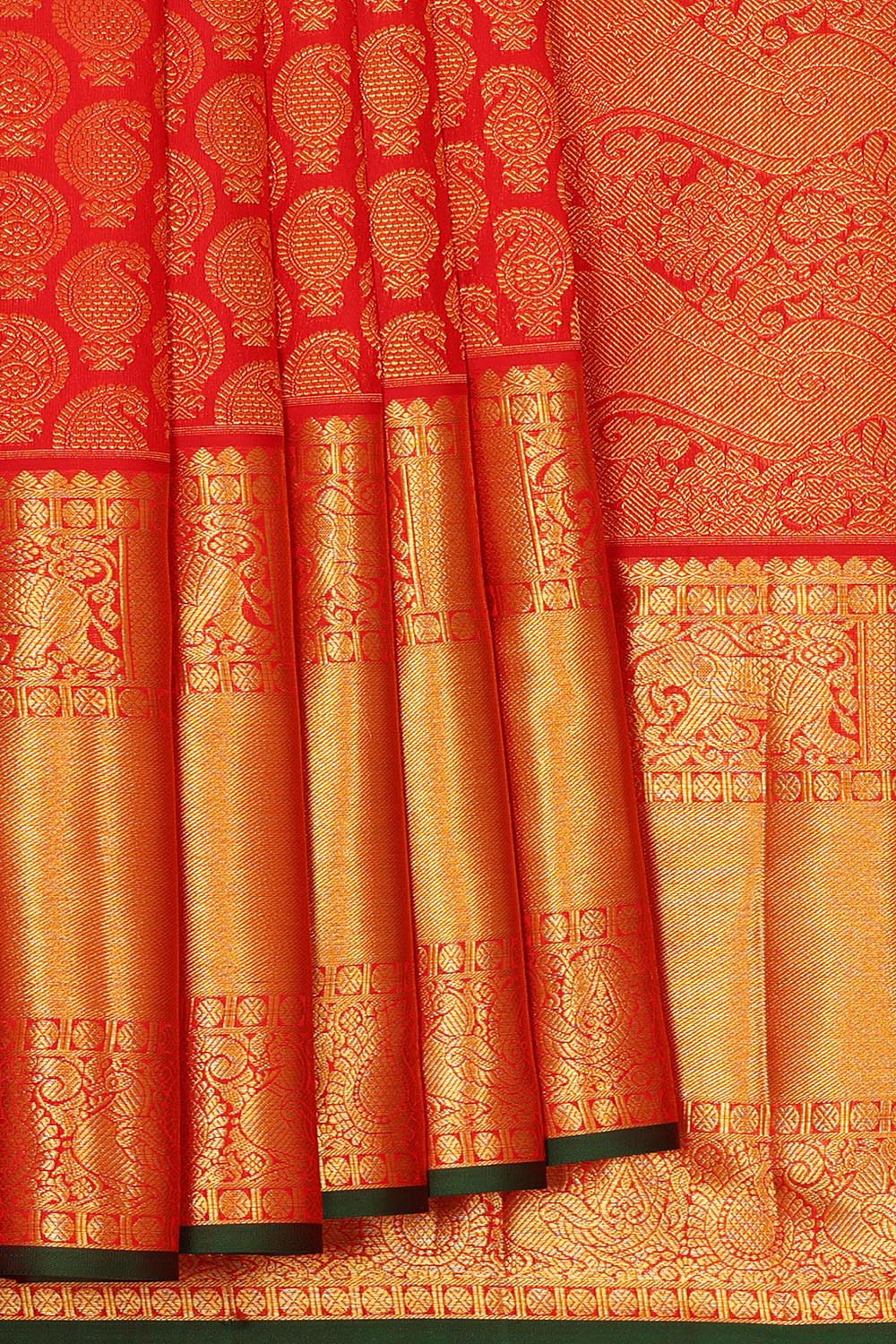 Kanchipattu Red Brocade Saree