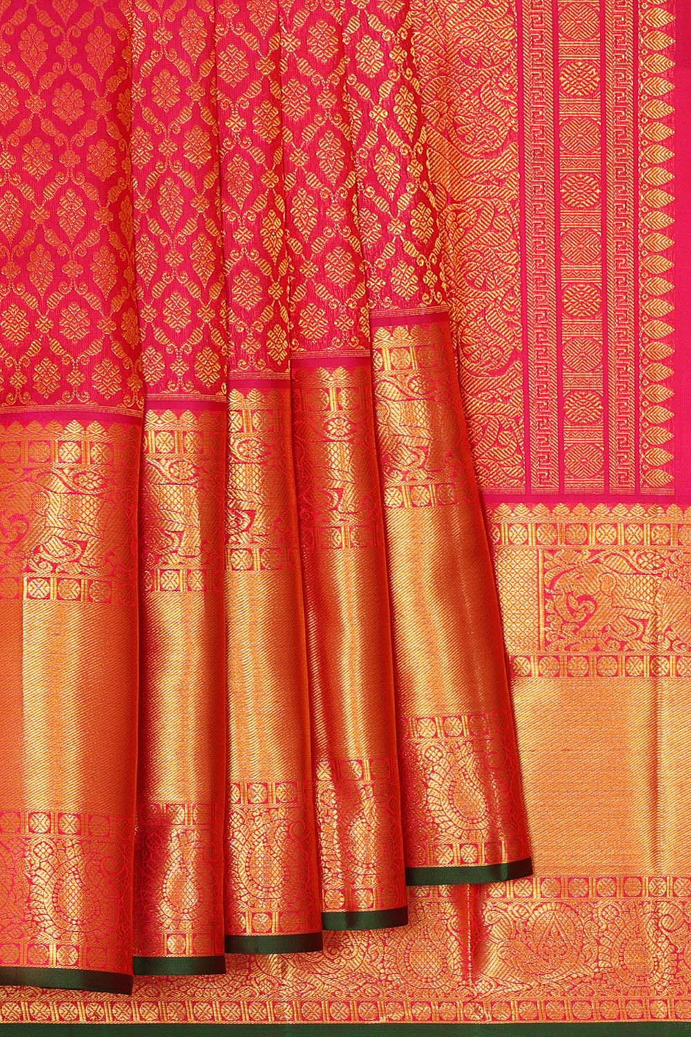 Kanchipattu Rani Pink Brocade Saree