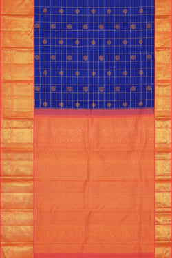 Image of Kanchipattu Royal Blue Brocade Saree