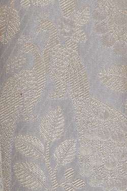 Image of Kanchipattu Silvery Grey Brocade Saree