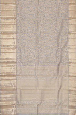 Image of Kanchipattu Silvery Grey Brocade Saree