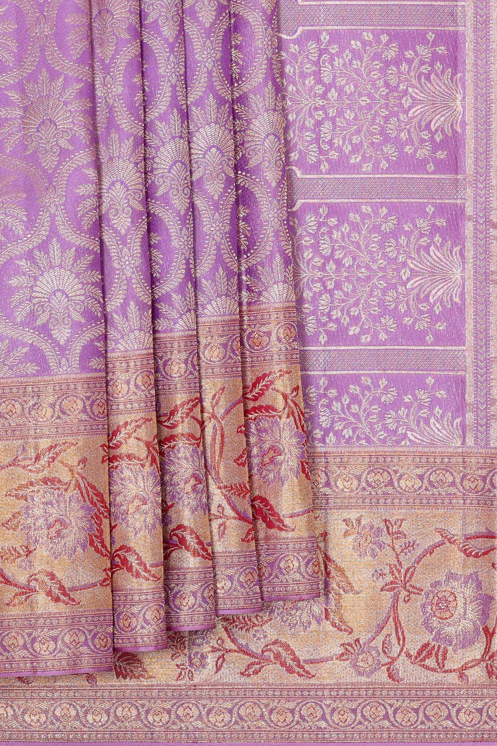 Kanchipattu Lavender Brocade Saree