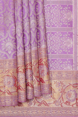 Image of Kanchipattu Lavender Brocade Saree