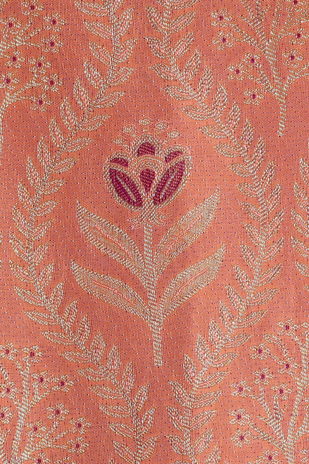 Kanchipattu Peach Brocade Saree