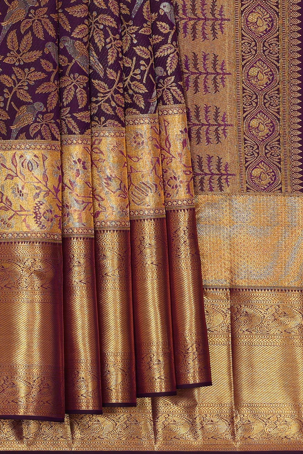 Kanchipattu Violet Brocade Saree